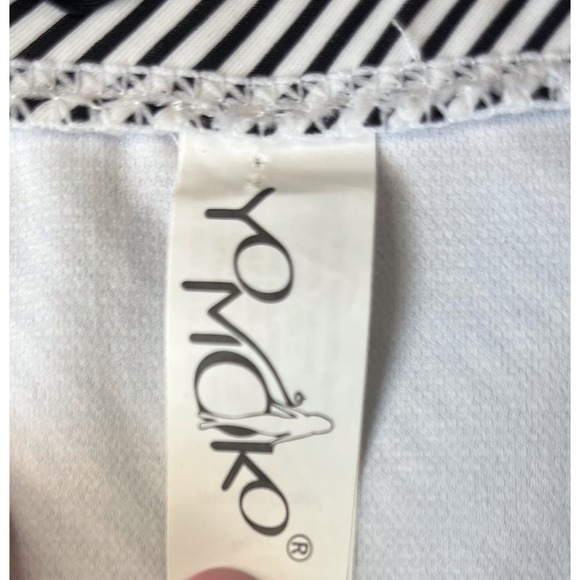 Black Ruffle Tankini Top & Striped High Waist Swimsuit Bottoms - Picture 10 of 10